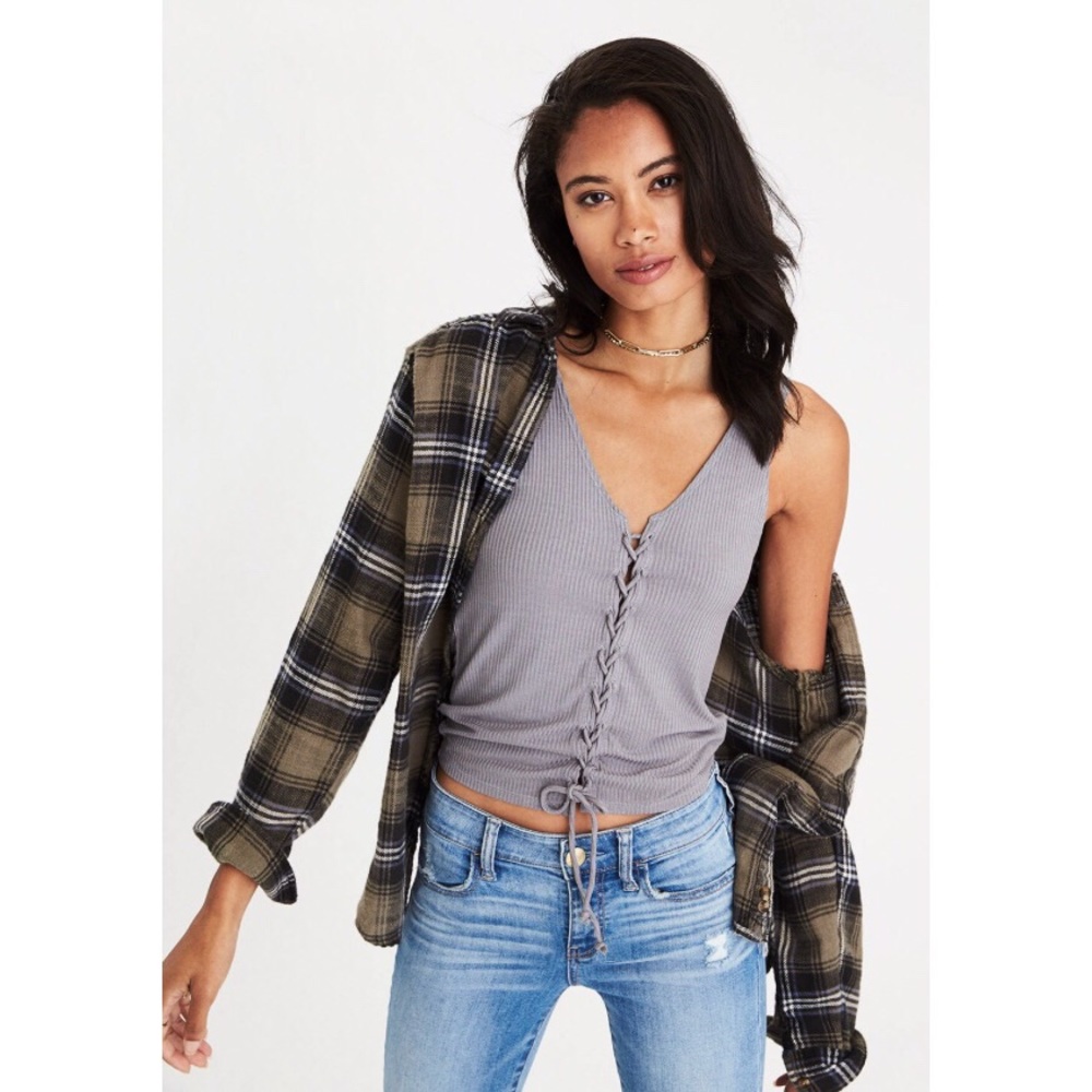 NEW American Eagle Lace Up Crop Tank